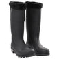vidaXL Bottes de pluie avec chaussettes amovibles noir taille 46 PVC