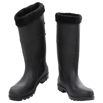 vidaXL Bottes de pluie avec chaussettes amovibles noir taille 46 PVC