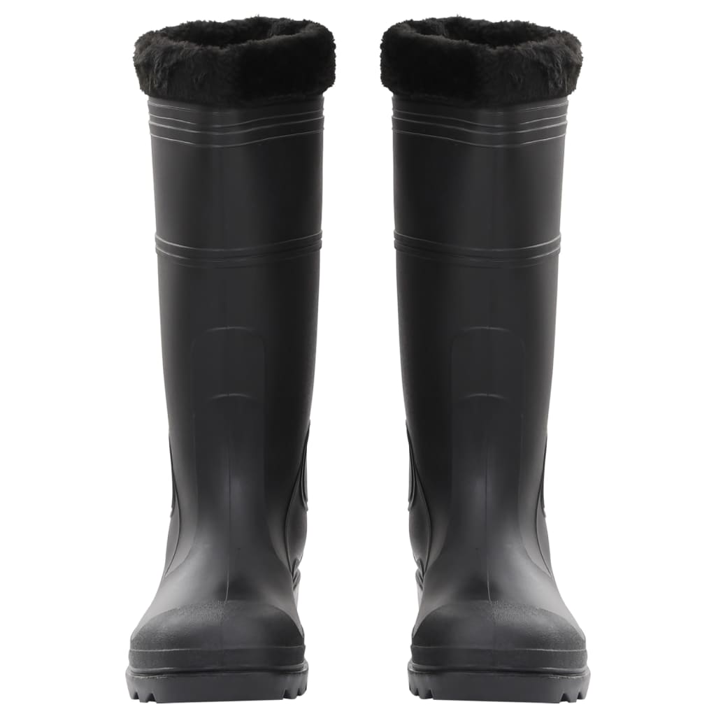 vidaXL Bottes de pluie avec chaussettes amovibles noir taille 46 PVC