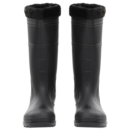 vidaXL Bottes de pluie avec chaussettes amovibles noir taille 46 PVC