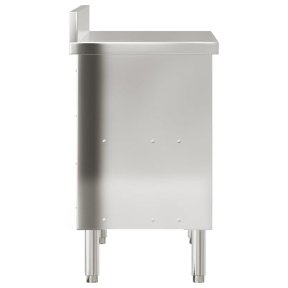 vidaXL Table de travail de cuisine avec portes coulissantes inox