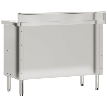 vidaXL Table de travail de cuisine avec portes coulissantes inox
