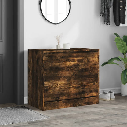 vidaXL Armoire à chaussures chêne fumé 80x42x69 cm bois d'ingénierie