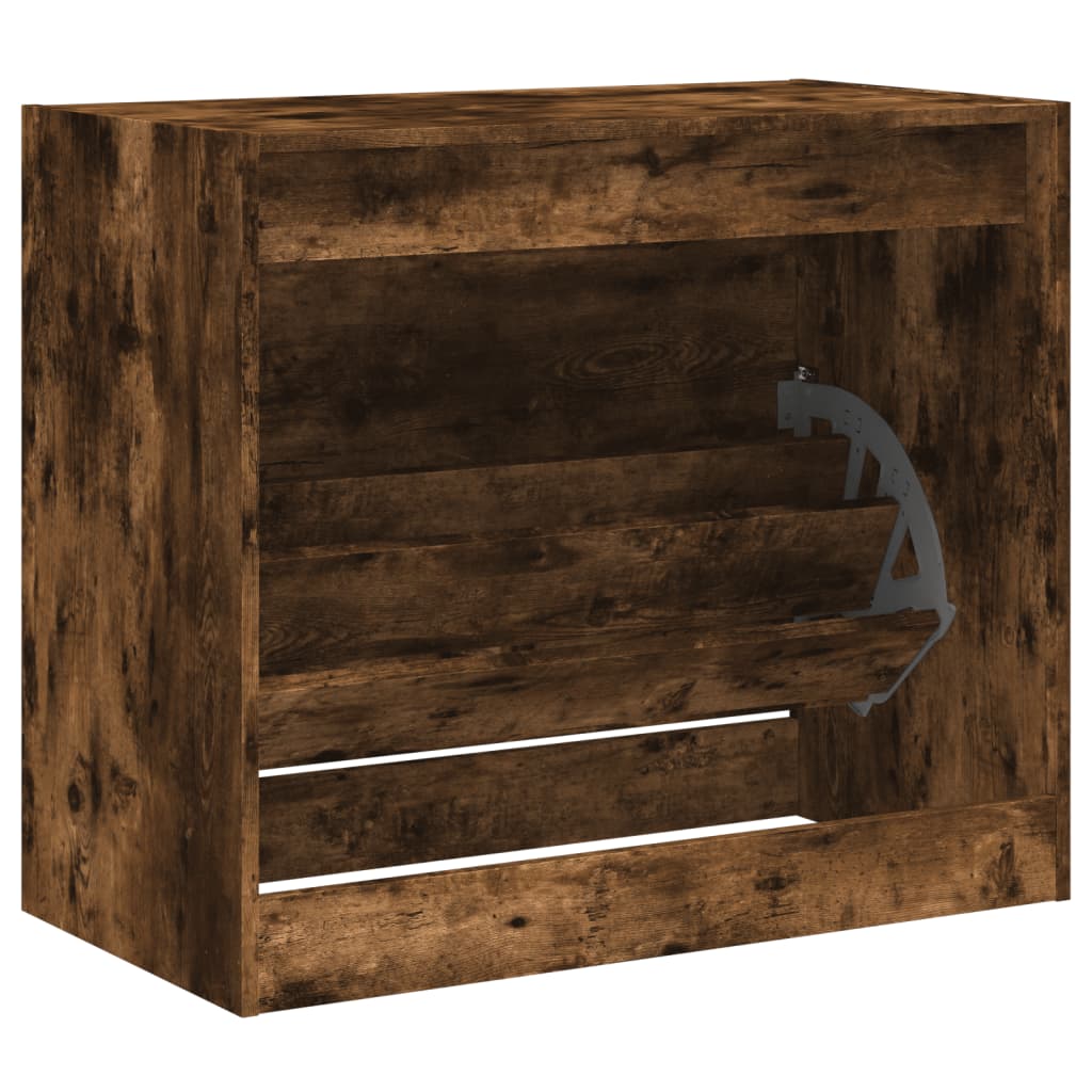 vidaXL Armoire à chaussures chêne fumé 80x42x69 cm bois d'ingénierie