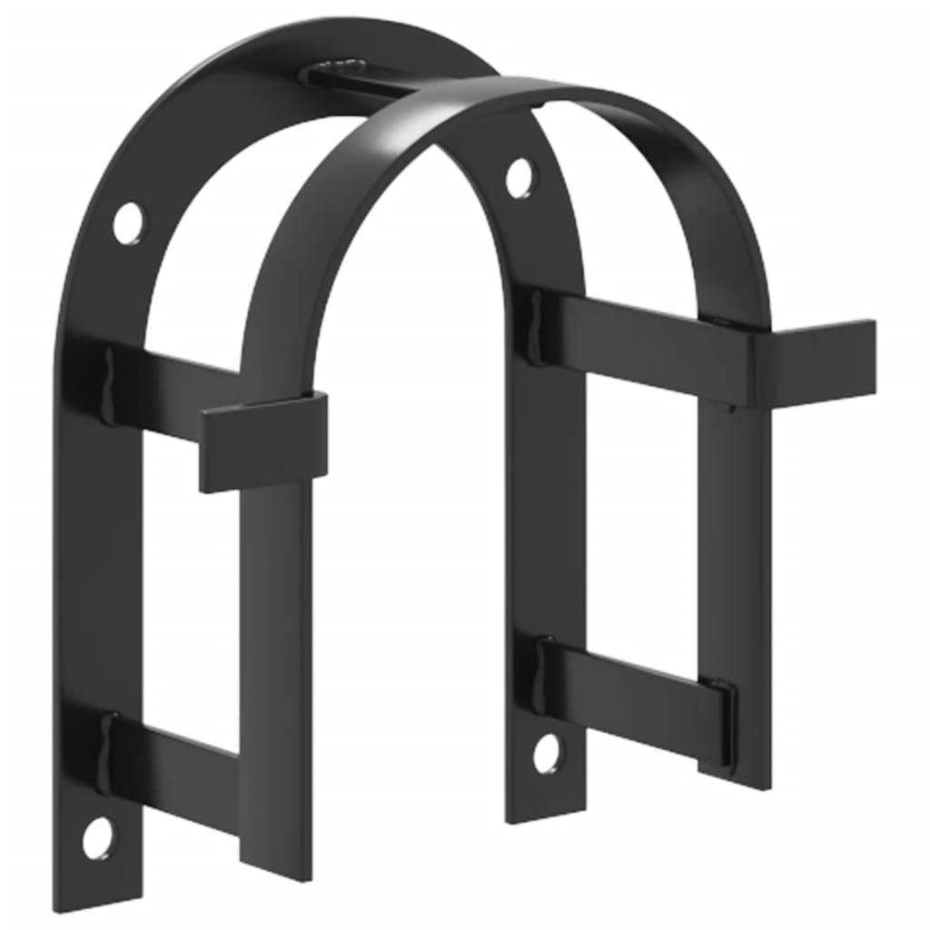 vidaXL Porte-bride mural noir fer