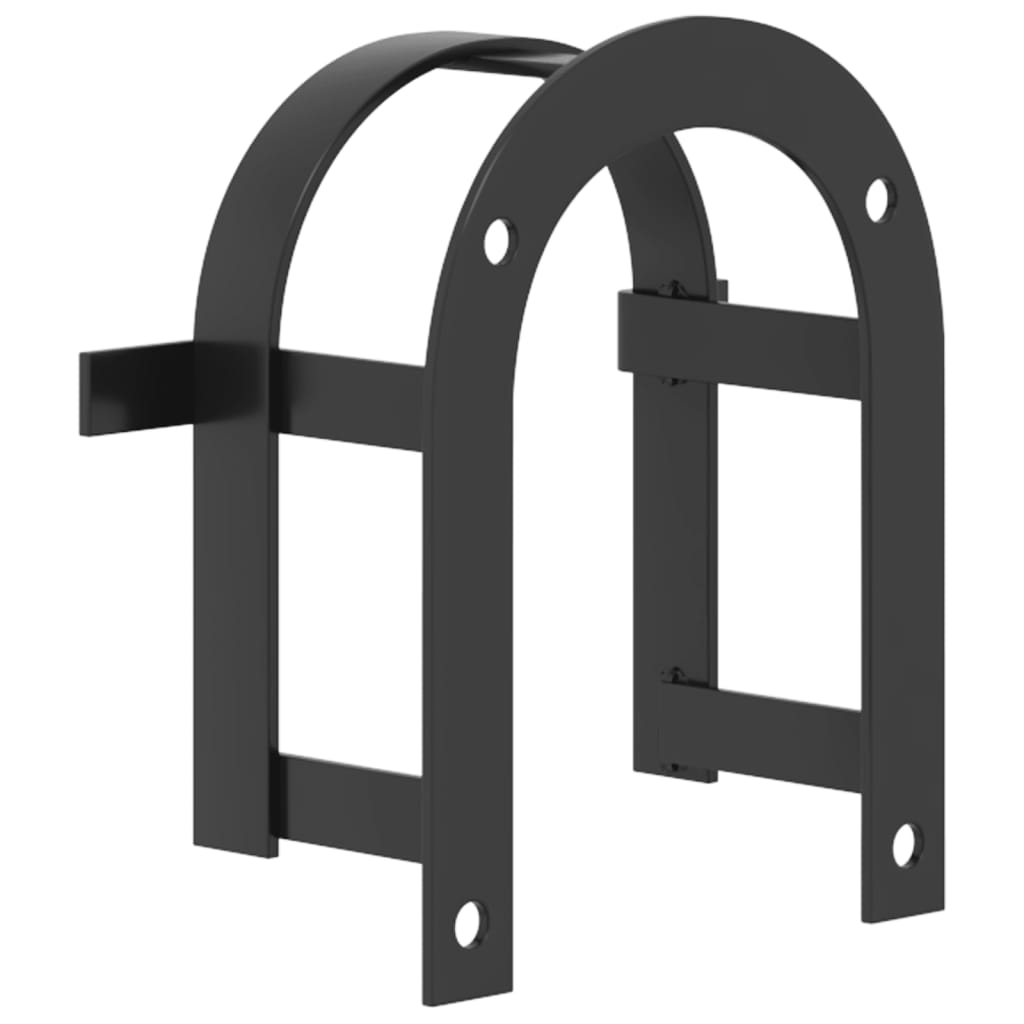 vidaXL Porte-bride mural noir fer