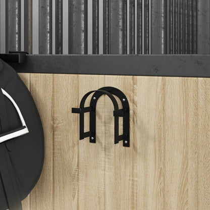 vidaXL Porte-bride mural noir fer