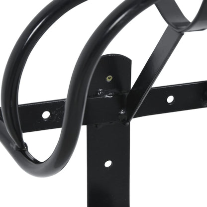 vidaXL Porte-bride mural noir fer