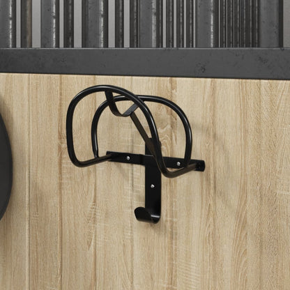 vidaXL Porte-bride mural noir fer
