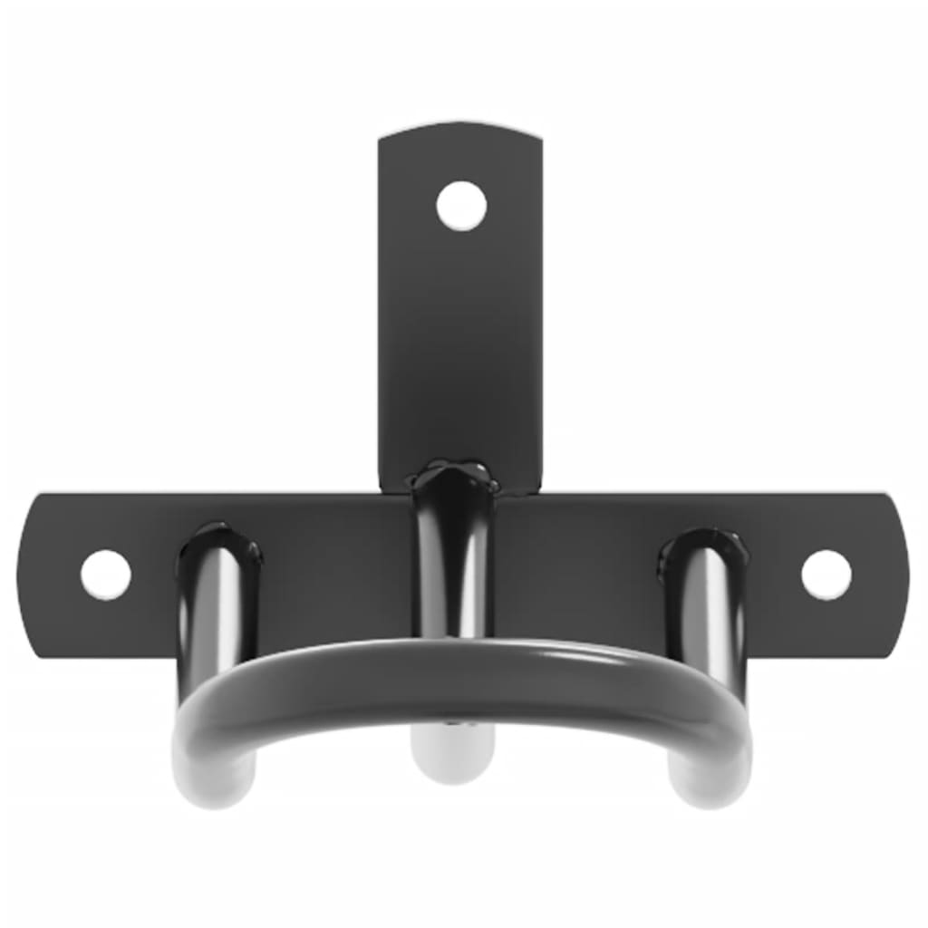 vidaXL Porte-bride mural noir fer