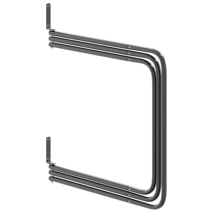 vidaXL Support de tapis de selle 3 bras noir fer