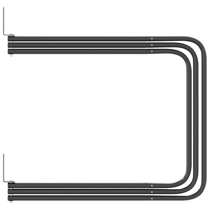 vidaXL Support de tapis de selle 3 bras noir fer