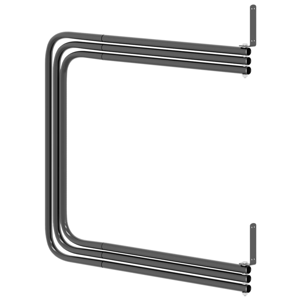 vidaXL Support de tapis de selle 3 bras noir fer