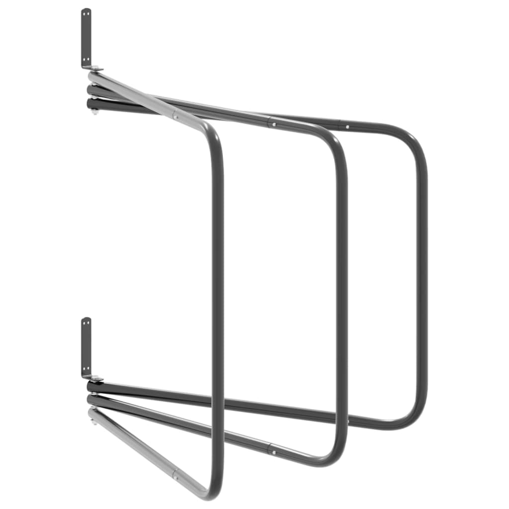 vidaXL Support de tapis de selle 3 bras noir fer