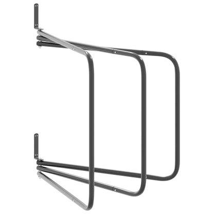 vidaXL Support de tapis de selle 3 bras noir fer