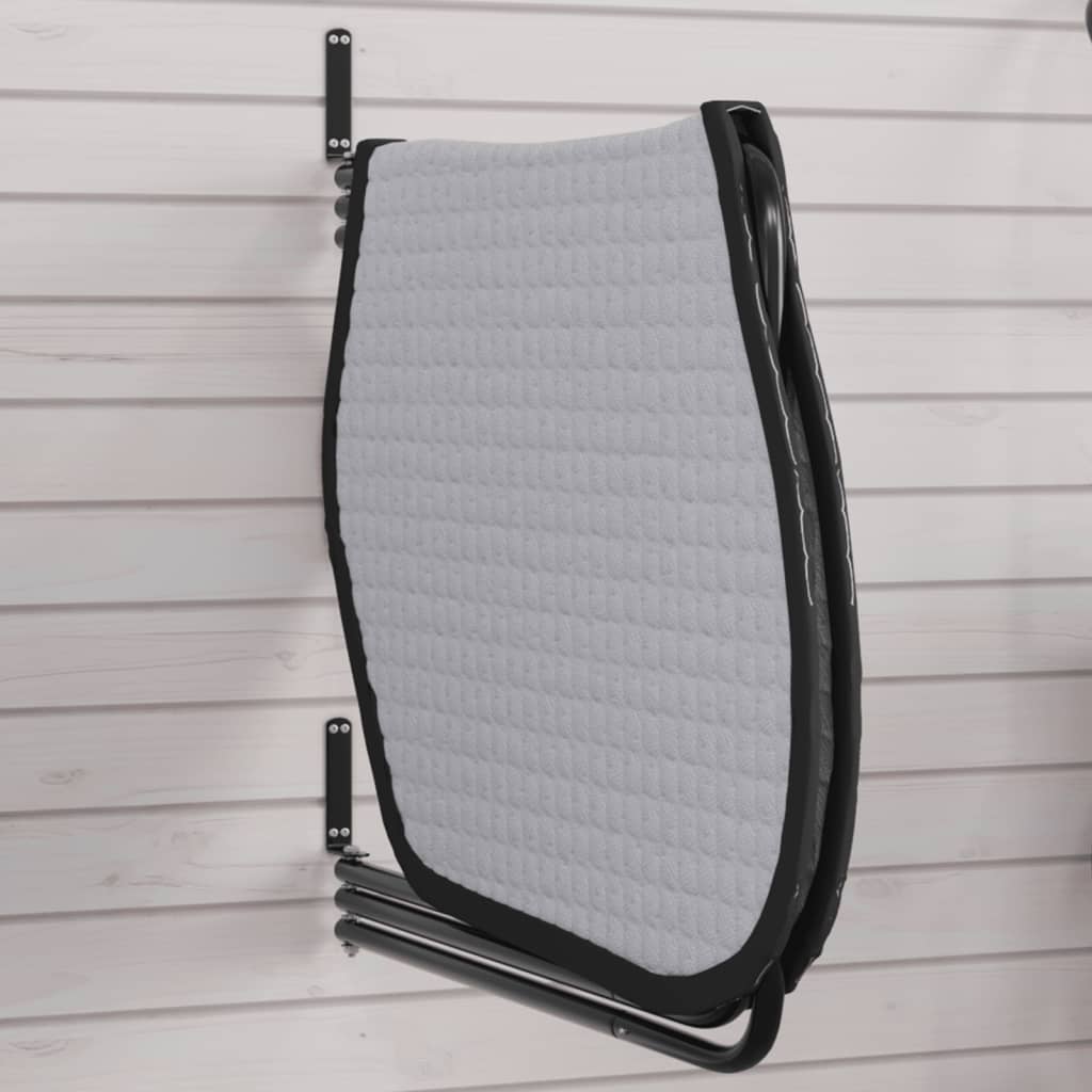 vidaXL Support de tapis de selle 3 bras noir fer