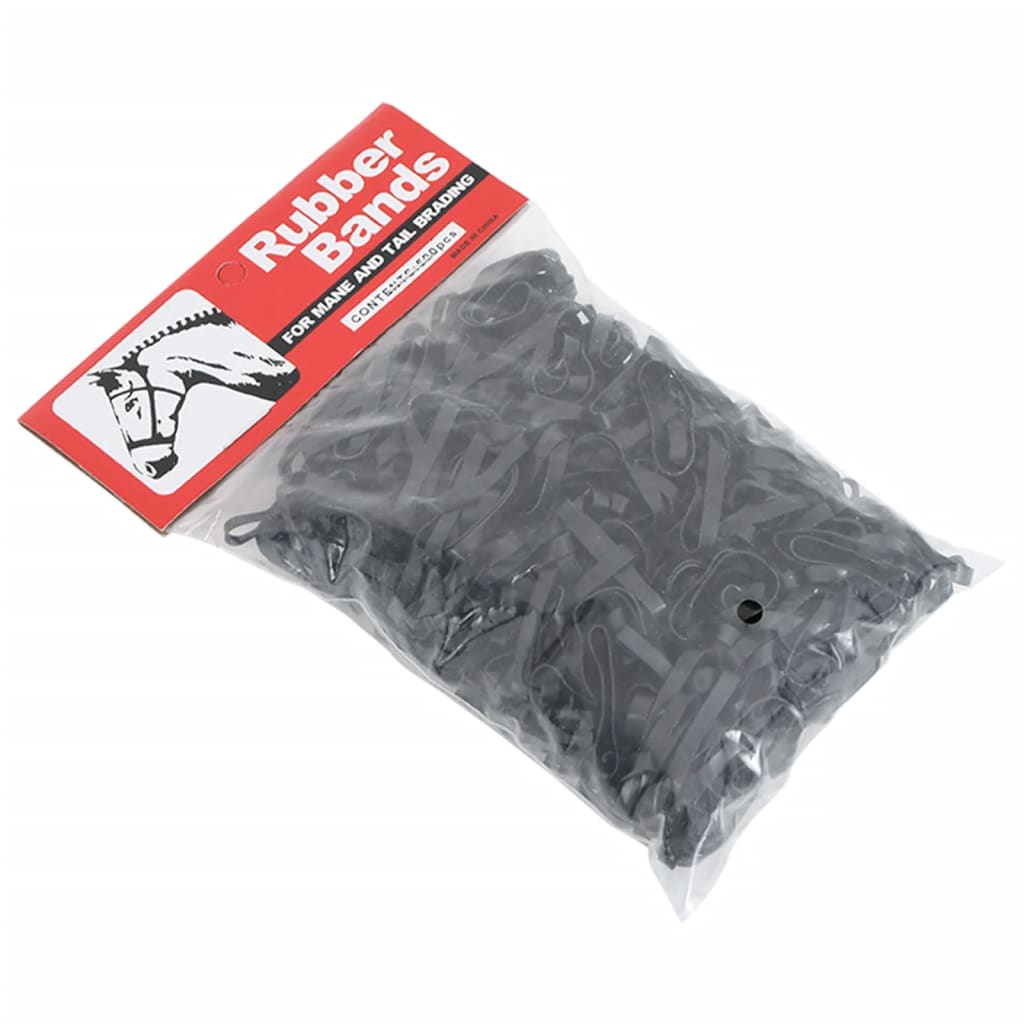 vidaXL Bandes tressées pour chevaux 500 pcs silicone noir