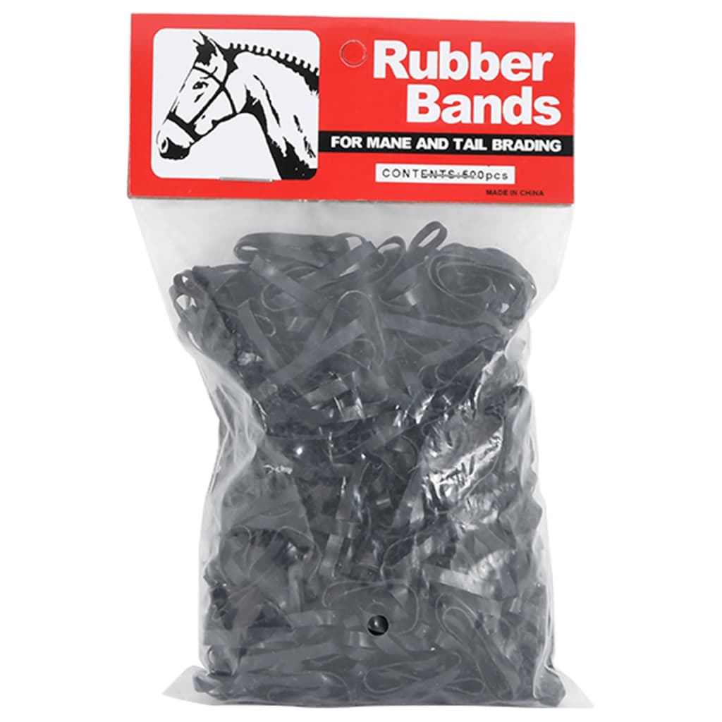 vidaXL Bandes tressées pour chevaux 500 pcs silicone noir