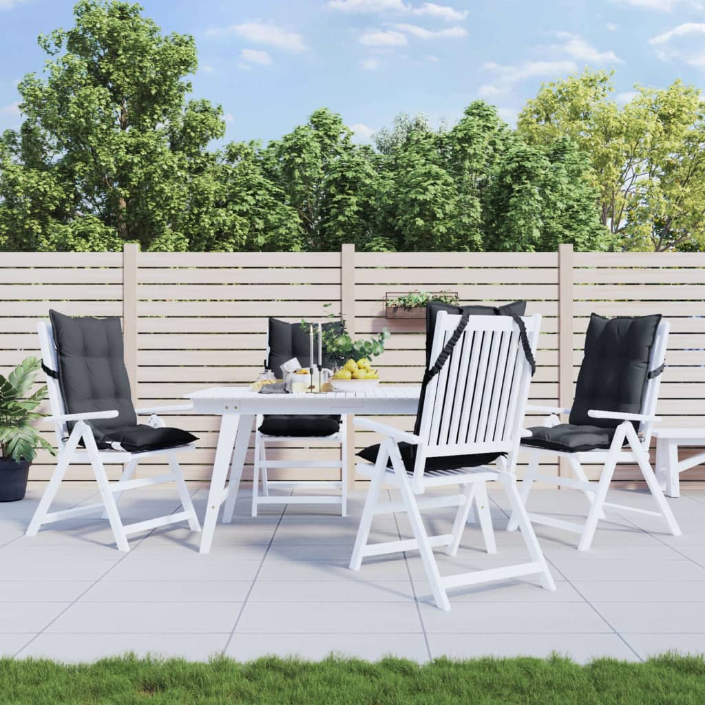 vidaXL Coussins de chaise à dossier haut lot de 4 anthracite