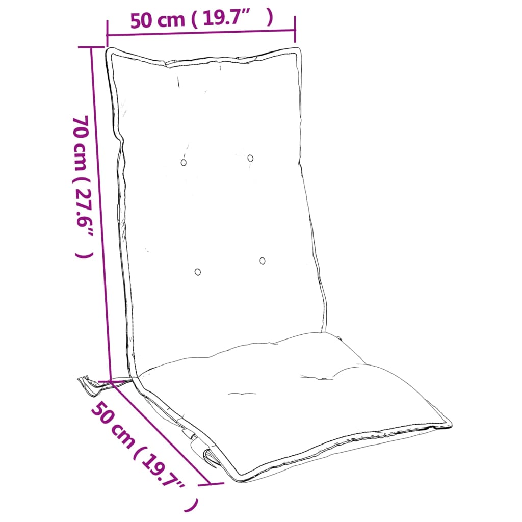 vidaXL Coussins de chaise à dossier haut lot de 6 gris tissu oxford