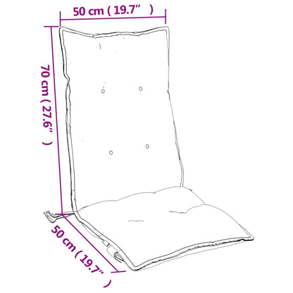vidaXL Coussins de chaise à dossier haut lot de 2 vert tissu oxford