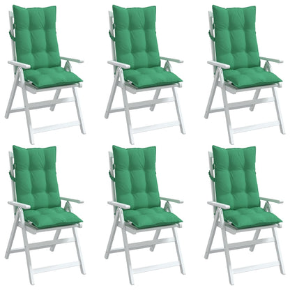 vidaXL Coussins de chaise à dossier haut lot de 6 vert tissu oxford