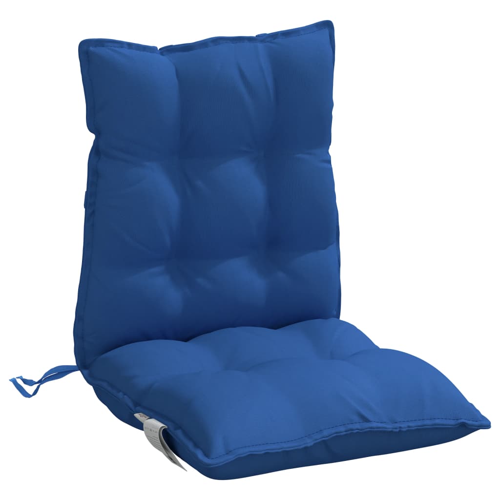 vidaXL Coussins de chaise à dossier bas lot de 6 bleu royal