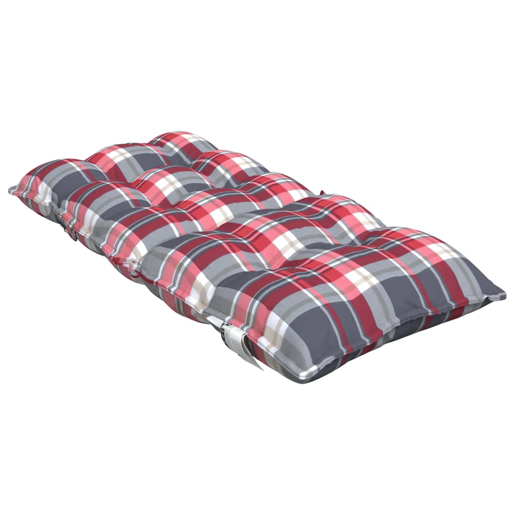 vidaXL Coussins de chaise à dossier bas lot de 6 motif carreaux rouge