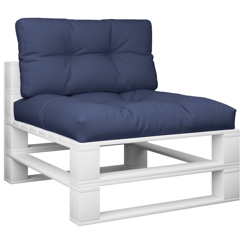 vidaXL Coussins de palette lot de 2 bleu marine tissu