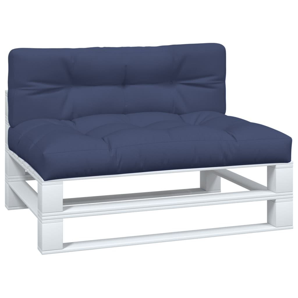 vidaXL Coussins de palette lot de 2 bleu marine tissu