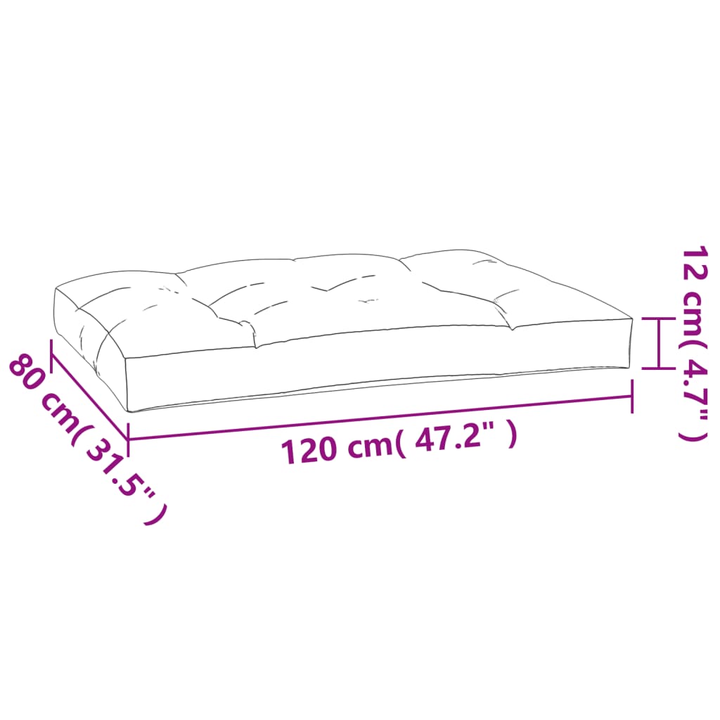 vidaXL Coussins de palette lot de 2 bleu marine tissu