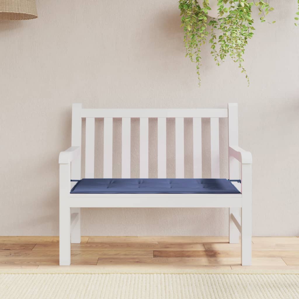 vidaXL Coussin de banc de jardin bleu marine 120x50x3 cm tissu oxford