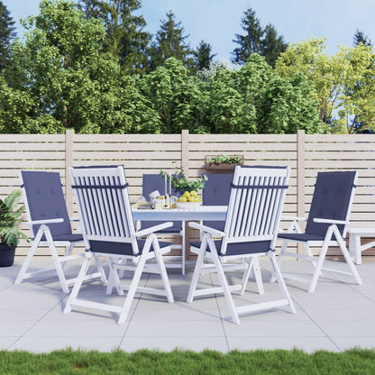 vidaXL Coussins de chaise à dossier haut lot de 6 bleu marine tissu