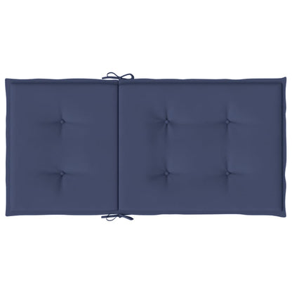 vidaXL Coussins de chaise à dossier bas lot de 2 bleu marine tissu