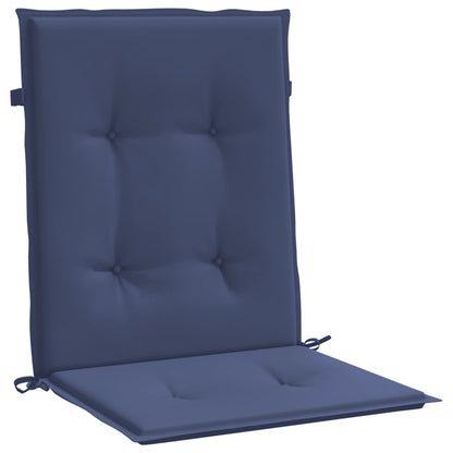 vidaXL Coussins de chaise à dossier bas lot de 4 bleu marine tissu