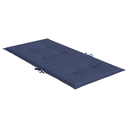vidaXL Coussins de chaise à dossier bas lot de 4 bleu marine tissu