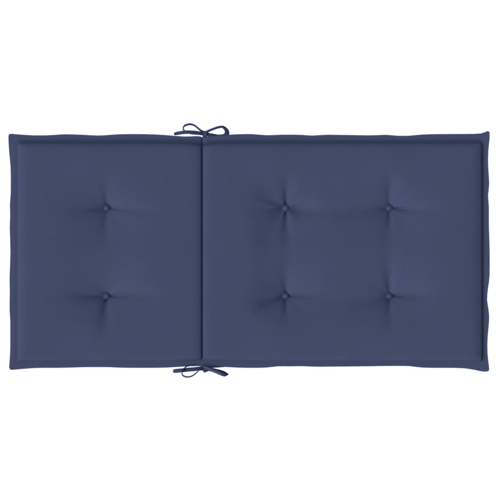 vidaXL Coussins de chaise à dossier bas lot de 4 bleu marine tissu