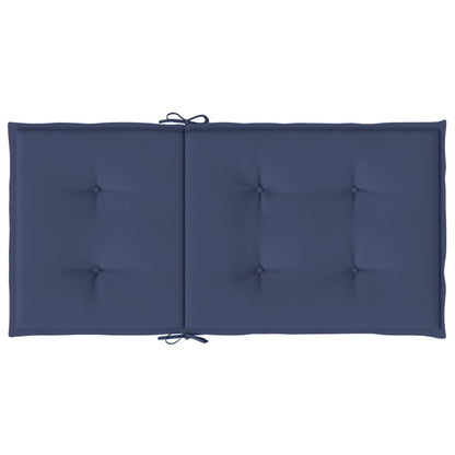 vidaXL Coussins de chaise à dossier bas lot de 4 bleu marine tissu