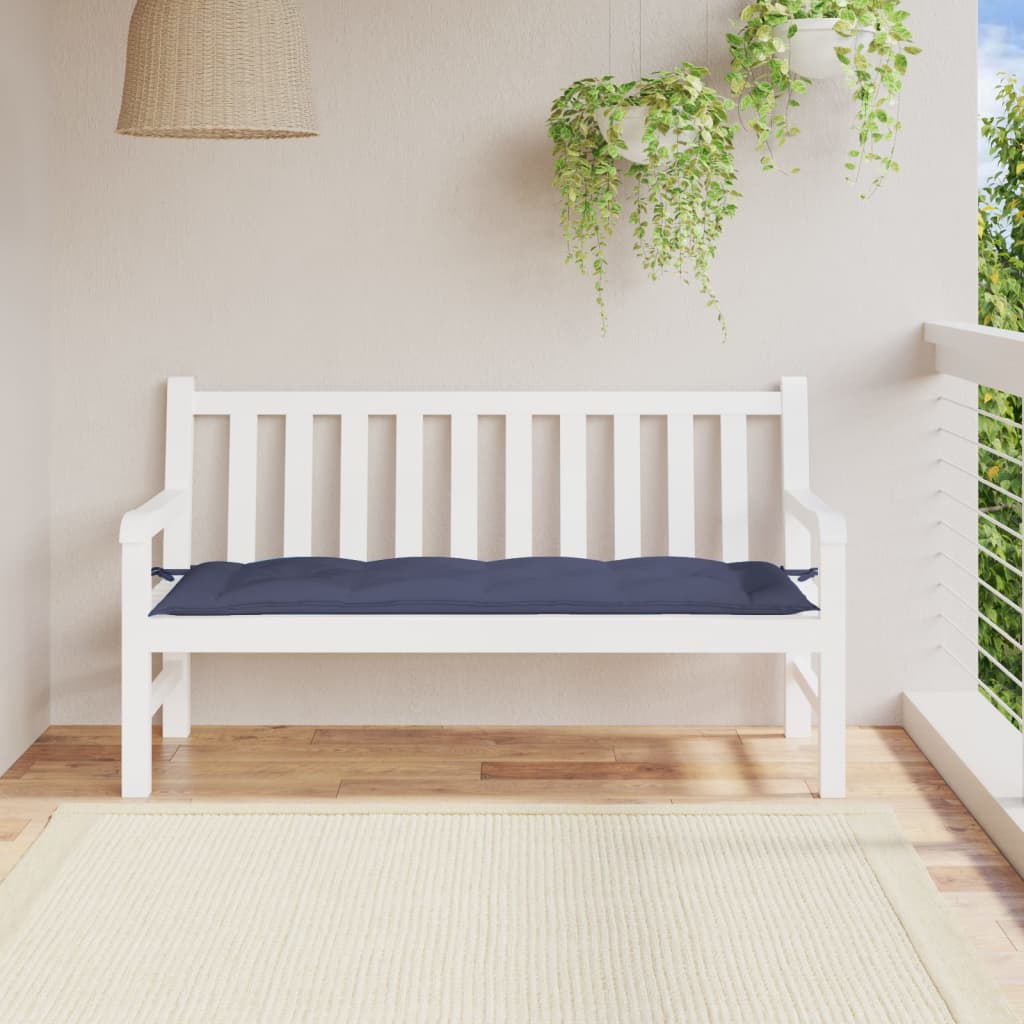 vidaXL Coussin de banc de jardin bleu marine 150x50x7 cm tissu oxford