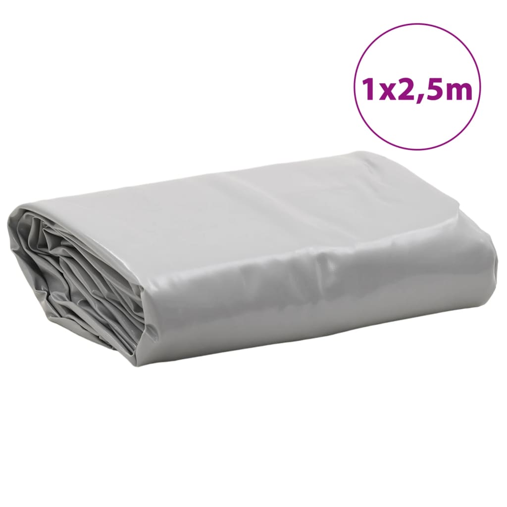 vidaXL Bâche gris 1x2,5 m 650 g/m²