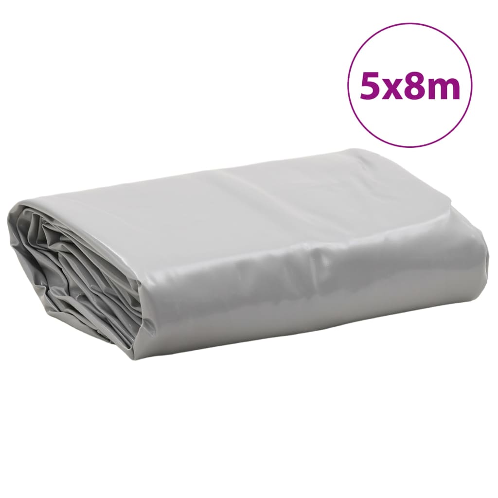 vidaXL Bâche gris 5x8 m 650 g/m²