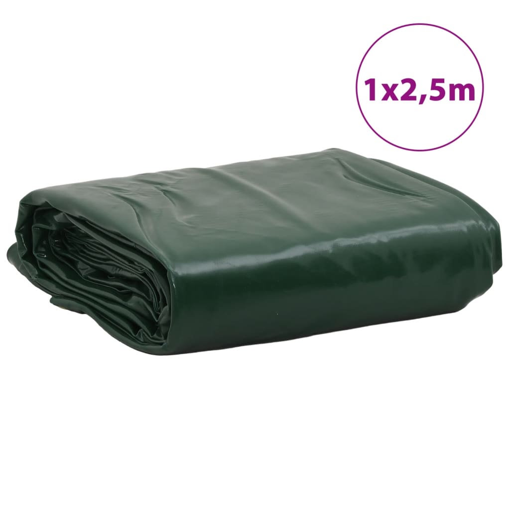 vidaXL Bâche vert 1x2,5 m 650 g/m²