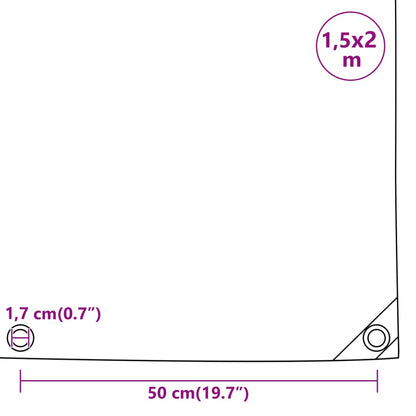 vidaXL Bâche bleu 1,5x2 m 650 g/m²