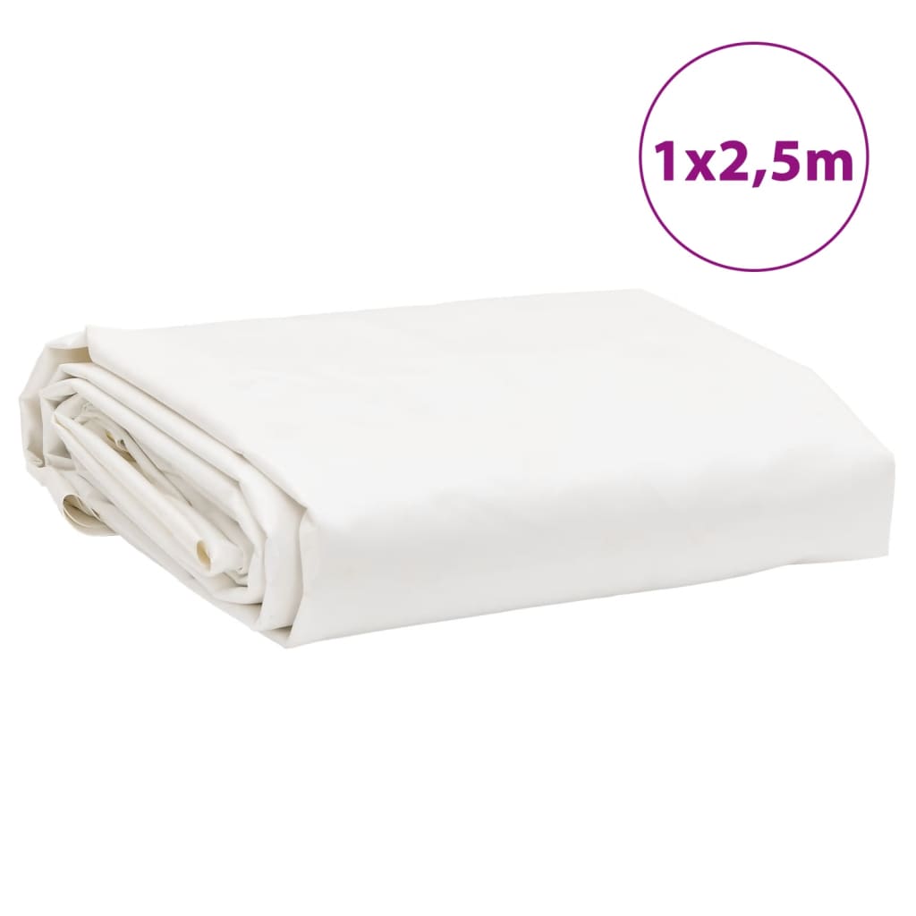 vidaXL Bâche blanc 1x2,5 m 650 g/m²