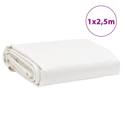 vidaXL Bâche blanc 1x2,5 m 650 g/m²