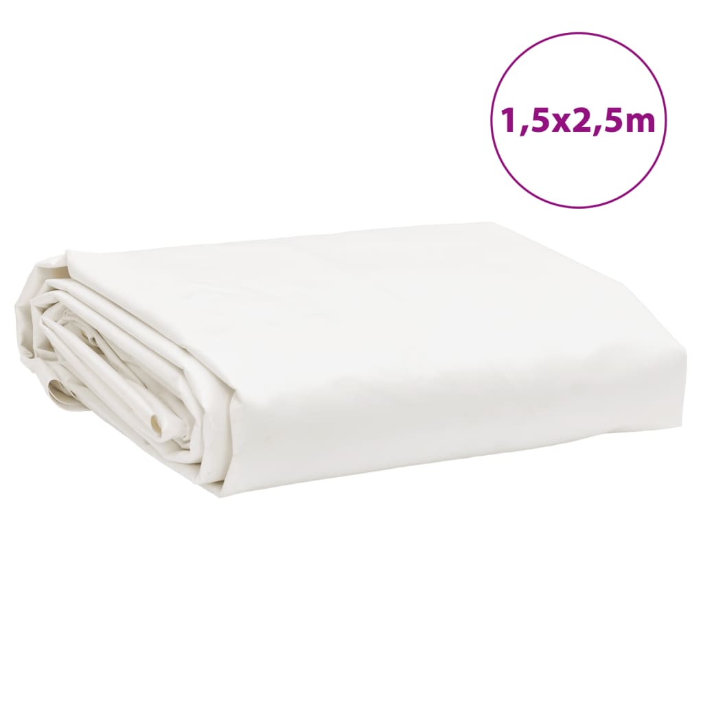 vidaXL Bâche blanc 1,5x2,5 m 650 g/m²