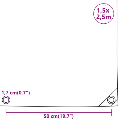 vidaXL Bâche blanc 1,5x2,5 m 650 g/m²