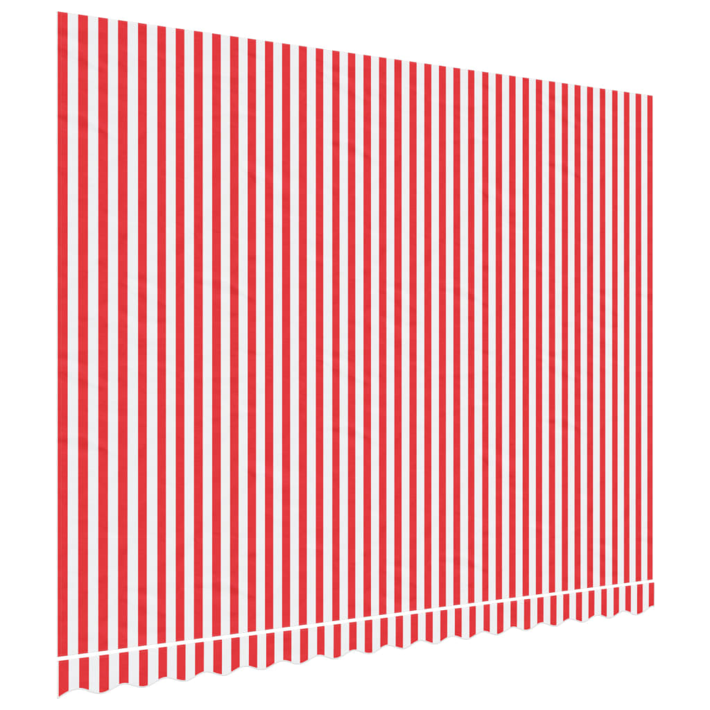 vidaXL Tissu de remplacement pour auvent rayures rouges et blanches