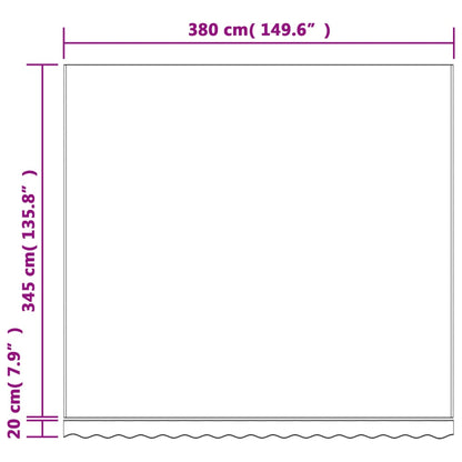 vidaXL Tissu de remplacement pour auvent rayures multicolores 4x3,5 m