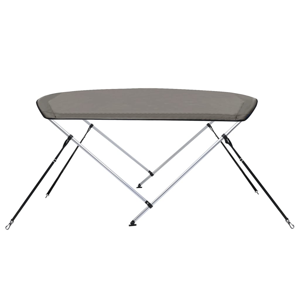 vidaXL Auvent bimini à 2 arceaux gris 148,5x133x104 cm